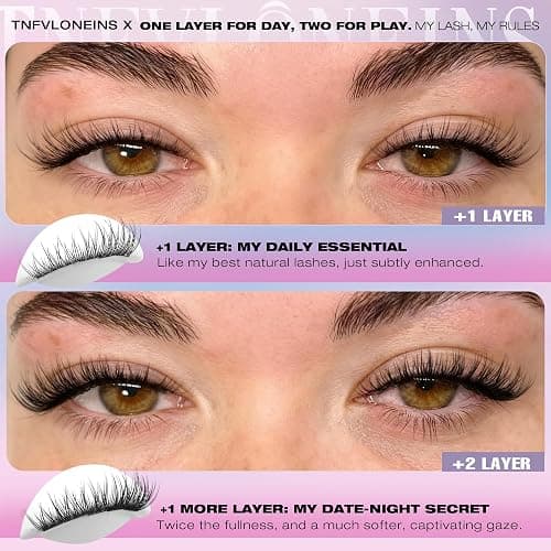 Natural Lash Extension Kit 168Pcs Lash Clusters Kit Wispy Eyelash Extensions 9-12MM Individual Lashes Extensions with Bond and Seal Lash Glue and Eyelash Extension Tweezers DIY at Home by TNFVLONEINS thumbnail 3