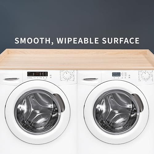 Life Finds 54 inch Washer Dryer Countertop with Safety Ledge for Laundry Room Organization, Light Wood, LF-WDCT1C thumbnail 8