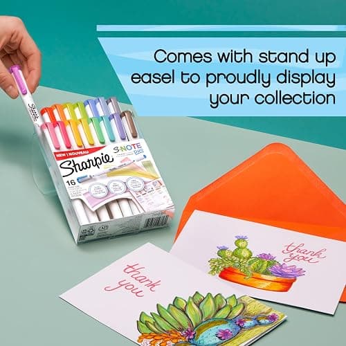 Sharpie S-Note Duo Dual-Tip Creative Highlighters, Assorted Mild Colors, No Bleed, Fine and Chisel Tips, Includes Stand-Up Easel, 16 Count thumbnail 8