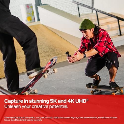 SANDISK 128GB Extreme microSD UHS-I Card - Up to 245MB/s Read Speed and 120MB/s Write Speed, 5.3K Video, 4K UHD Video, high-Performance for Action cams, Drones, Android Devices - SDSQXH9-128G-GZ6MA | 245MB/s read speed with V30 rating and A2 performance for action cams, drones and gaming consoles thumbnail 2