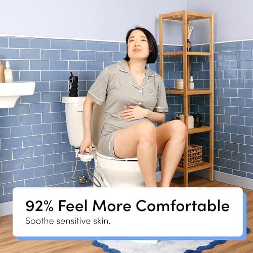 TUSHY Fresh Cool Water Bidet: Ultra Slim Toilet Seat Attachment (Non-Electric Self-Cleaning Hygienic Nozzle) Easy DIY Install <10 Min | Adjustable Water Pressure, Bamboo Knob thumbnail 7
