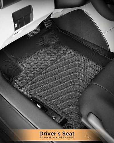 for Honda Accord Floor Mats 2013 2014 2015 2016 2017(Not for Coupe/Hybrid), 9th Gen for Accord LX/LX-S/Sport/EX/EX-L/Touring Heavy Duty TPE All Weather Waterproof Floor Liners Cargo Accessories thumbnail 3