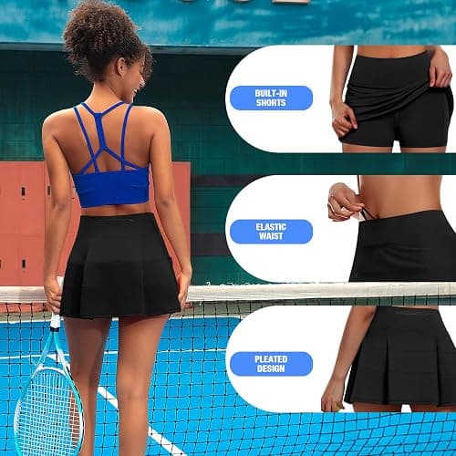 JoyGirl Womens Tennis Skirt with Shorts Pleated Golf Skirt High Waist Pickleball Skirts Athletic Skorts with Pockets thumbnail 4