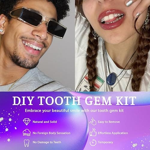 Loeland Tooth Gem Kit, DIY Crystals Jewelry Kit Teeth Gems Set, Professional Fashionable Tooth Gems for Teeth, Teeth Jewelry Starter kit thumbnail 5