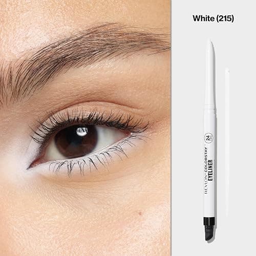 REVLON ColorStay Pencil Waterproof Eyeliner, 215 White, 0.01 oz | Waterproof pencil eyeliner with built-in sharpener. Smudge-proof, long-lasting, intense matte color. thumbnail 3