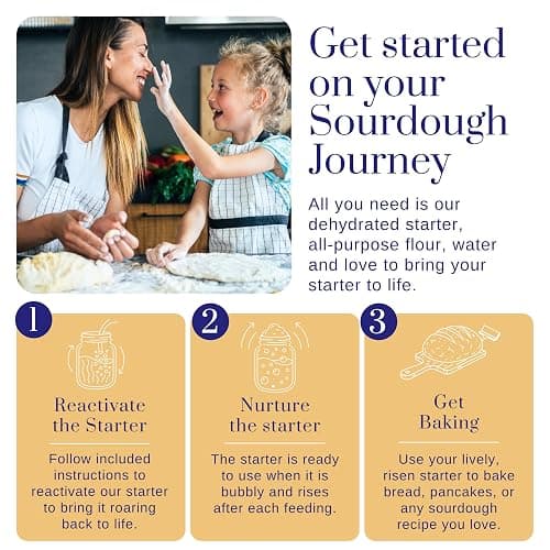 Mature Sourdough Starter Culture – 100+ Years Old Dehydrated Sourdough Starter Kit for Delicious Homemade Sourdough Bread – All-Natural and Healthy - Beginner Friendly, Fast reactivation and Expert Support thumbnail 8
