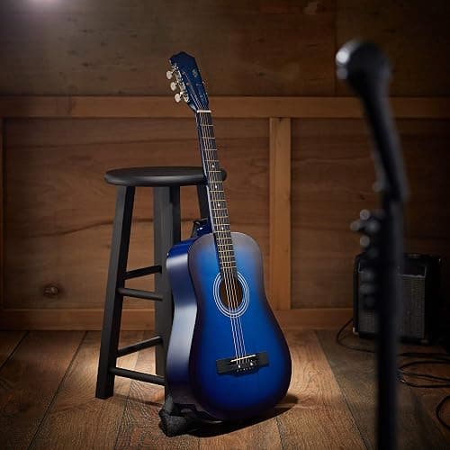 Ashthorpe 38-inch Beginner Acoustic Guitar Package (Blue), Basic Starter Kit w/Gig Bag, Strings, Strap, Tuner, Pitch Pipe, Picks thumbnail 4