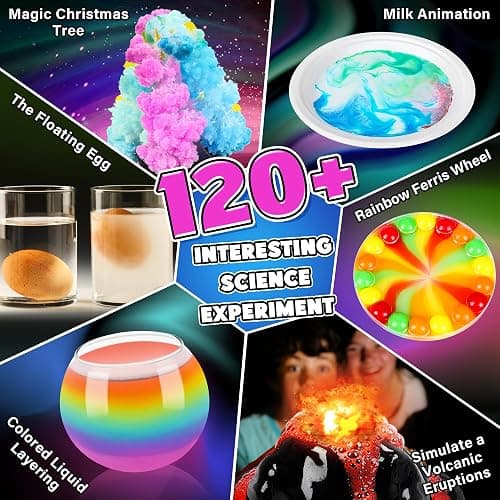 Kuovei Science Kit for Kids,120 Science Lab Experiments,Scientist Costume Role Play STEM Educational Learning Scientific Tools,Birthday Gifts and Toys for 6 7 8 9 10-12 Years Old Boys Girls Kids thumbnail 6