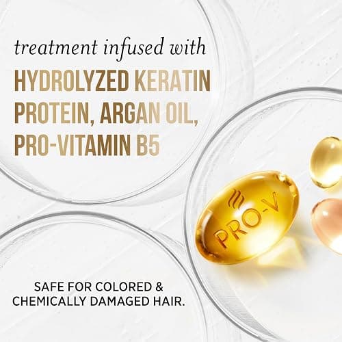 Pantene Keratin Leave-In Conditioner with Argan Oil, Protein Treatment for Dry, Damaged & Color-Treated Hair, Repairs Split Ends & Protects from Damage, Formaldehyde-Free, 8.4 Fl Oz thumbnail 5