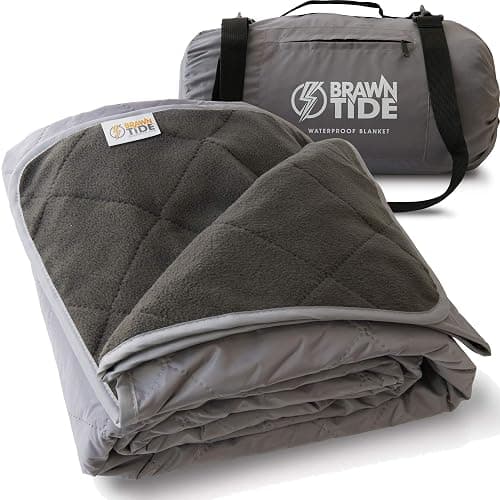 BRAWNTIDE Large Outdoor Waterproof Blanket - Extra Thick Fleece, Warm, Windproof, Sandproof, Quilted, 82" x 55", Ideal for Beaches, Picnics, Camping, Stadiums, Dogs, Car - Image 1