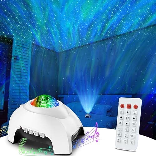 Rossetta Star Projector, Galaxy Projector for Bedroom, Bluetooth Speaker and White Noise Aurora Projector, Night Light Projector for Kids Adults Gaming Room, Home Theater, Ceiling, Room Decor - Image 1