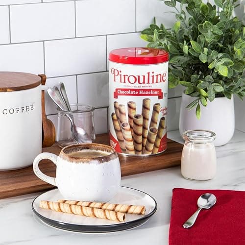 Pirouline Rolled Wafers – Chocolate Hazelnut – Rolled Wafer Sticks, Crème Filled Wafers, Rolled Cookies for Coffee, Tea, Ice Cream, Snacks, Parties, Gifts, and More – 3.25oz Tin 4pk thumbnail 4