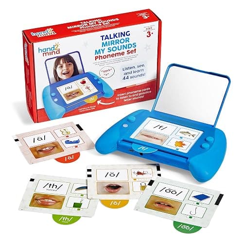hand2mind Talking Mirror My Sounds Phoneme Set, Phonemic Awareness, Speech Therapy Materials, Phonics Manipulatives, Toddler Talking Flash Cards, Letter Sounds, Preschool Learning Activities - Image 1