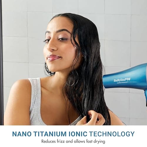 BaBylissPRO Nano Titanium 2000-Watt Blow Dryer with Concentrator Nozzle, Professional Grade Ionic Corded Styling Tool for Hair thumbnail 2
