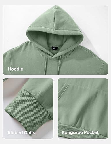 JMIERR Mens Casual Cotton Hooded Collar Drawstring Hoodies Pullover Sweatshirts Casual Long Sleeve Shirts thumbnail 7
