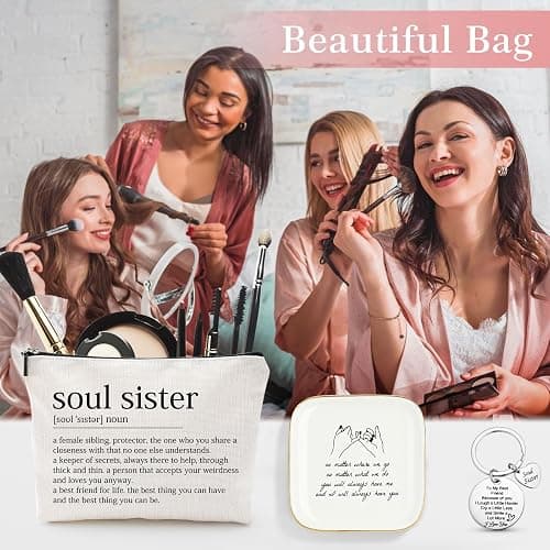 Best Friend Birthday Gifts for Women Friendship Gifts for Women Bestfriend Birthday Gift for Best Friend Woman Bestfriend Gift Ideas with Cup Bag Candle Keychain for Soul Sister Bestie BFF thumbnail 5