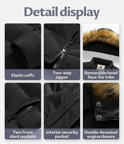 CREATMO US Women's Long Winter Faux Fur Coat Puffer Warm Jacket with Detachable Hood thumbnail 6