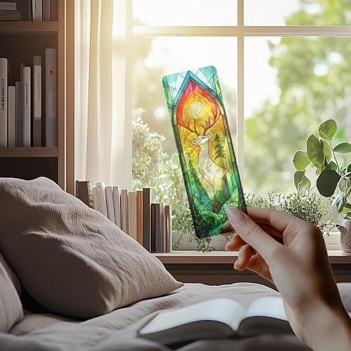 TwoDays Fantasy Stained Glass Art Transparent PVC Bookmarks, Dark Romance Merch for Readers, Romantasy Inspired Bookish Gifts for Book Lovers Booktok, Book Accessories (Set of 3, 6'' x 2'') thumbnail 4