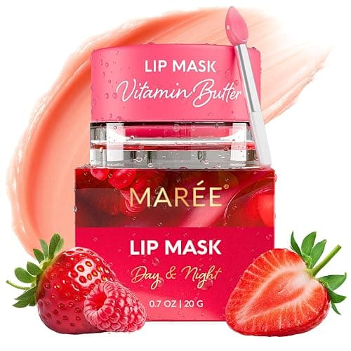 MAREE Lip Mask Overnight - Lip Moisturizer For Very Dry Lips - Hydrating Lip Butter Balm with Hyaluronic Acid & Collagen - Overnight Lip Treatment - Lip Sleeping Mask Repair - Hidratante de Labios - Image 1