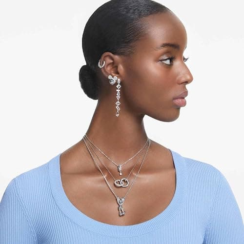 Swarovski Dextera Pendant Necklace with Interlocking Loop and Clear Crystals thumbnail 7