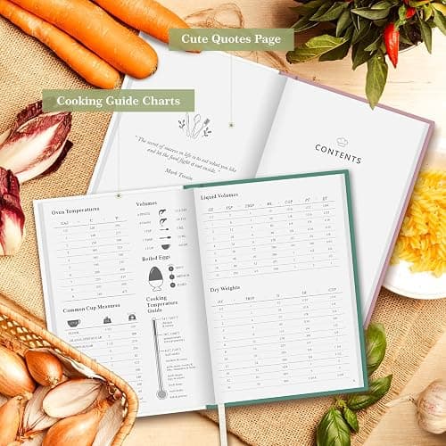 Lanpn Blank Recipe Book Cookbook for 70 Recipes, A5 Waterproof Empty Recipe Notebook to Organize Your Family Recipes, Leather Cooking Journal with Stickers to Write in Your Own Recipes, Green thumbnail 4