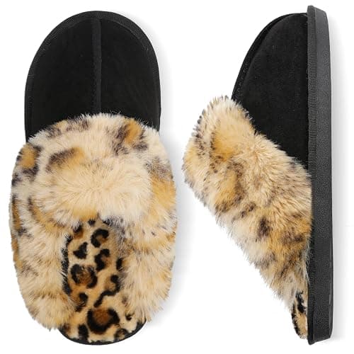 Besroad Winter Fuzzy House Slippers Sandals Plush Faux Fur Fluffy Flats Slippers Warm Slide Shoes for Women - Image 1