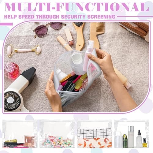 Xuniea 100 Pcs Mini Clear Makeup Bag PVC Small Travel Toiletry Organizer Pouches Bulk Waterproof Transparent Plastic Cosmetic Bag with Zipper for Women Men Travel(7.9'') thumbnail 5