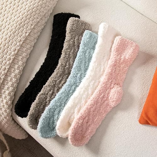 Pleneal Fuzzy Socks for Women - Soft Fluffy Slipper Socks Women, Winter Warm Plush Sleeping Sock thumbnail 2