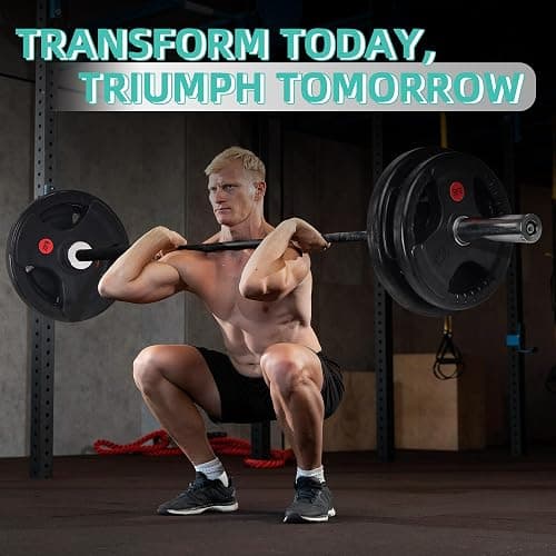 Fitvids Olympic 2-Inch Cast Iron Barbell Set, Including 300 LBS Weight Plates and 7FT Barbell Set, Multiple Packages thumbnail 7