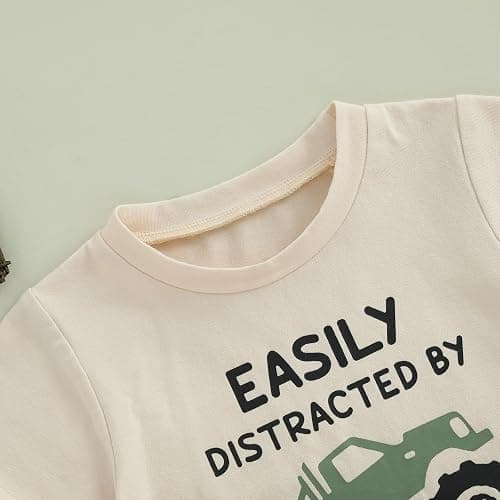 Toddler Boy Clothes Baby Kids Letter Truck Summer Outfit T-shirt Shorts Set | 6 12 18 24 Months 2T 3T 4T 5T Boys Clothing, Cotton Blend 2 Piece Outfits, Non-cracking Cartoon Print Shirt Tees thumbnail 4