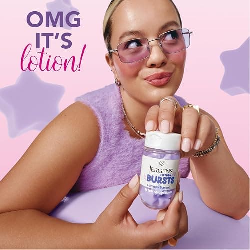 Jergens Lavender Lotion Bursts, Squishy Star-Shaped Moisturizer Bursts, 38 Ct thumbnail 4