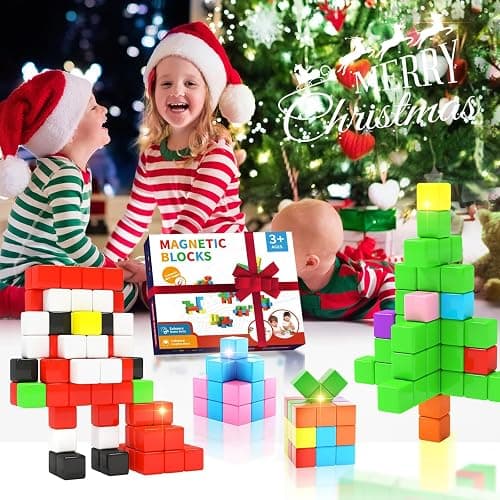 Hiwawind 40pcs Magnetic Blocks -Ideal Gifts for 3 4 5 6 Year Old,STEM Learning Toys for 3-5 Year Old Boys & Girls, Safe & Strong Building Blocks with ASMR Sounds,Classroom Must Haves thumbnail 8