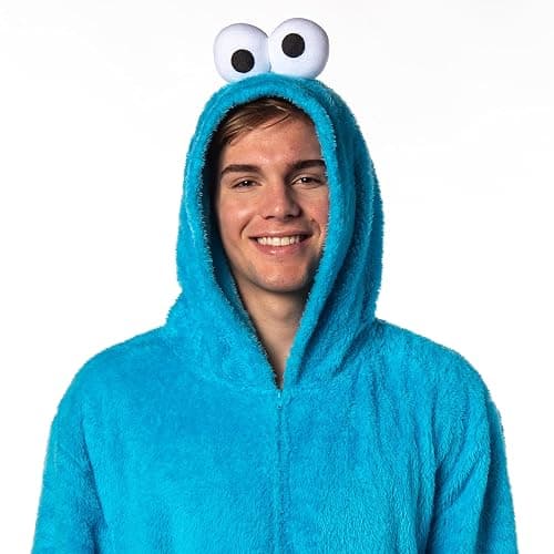 Sesame Street Character Union Suit Kigurumi Hooded One Piece Footless Fleece Pajama thumbnail 2
