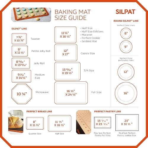 Silpat Premium Non-Stick Silicone Baking Mat, Half Sheet Size, 11-5/8 x 16-1/2, Orange thumbnail 8