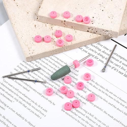 20 Pcs Nail Drill Dust Guard for 3/32" Drill Electric Nail Filer Silicone Dust Guard Nail-Art Tools (Pink) thumbnail 6