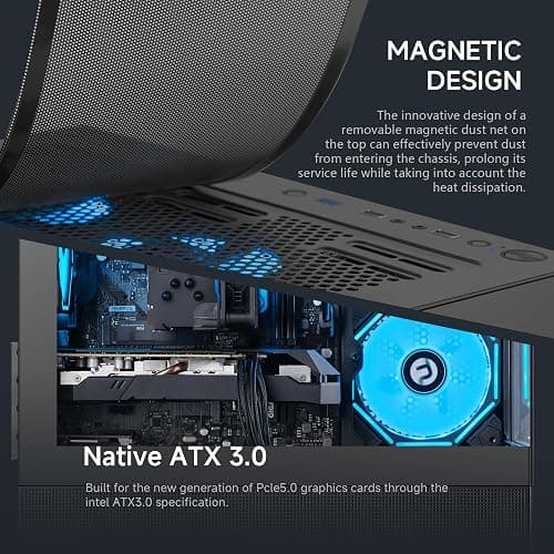 NINGMEI Prebuilt Gaming PC,AMD Ryzen 5 5500 GTX 1660 Super 6GB GDDR6 | 16GB DDR4 RAM 1TB Gen4 NVMe M.2 SSD,650W PSU WiFi Ready & Windows 11 Home Gaming Desktop Computer Black thumbnail 5