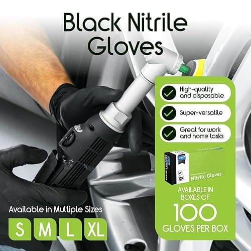 Inspire Black Nitrile Disposable Gloves | 4.5 Nitrile Disposable Safety Medical Cooking Cleaning Gloves thumbnail 2