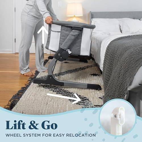 Baby Delight Beside Me Dreamer Bassinet | Bedside Sleeper | 7-Position Height Adjustment | Charcoal Tweed thumbnail 13