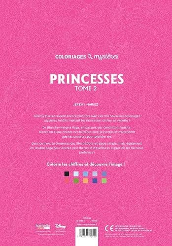 Coloriages mystères Disney - Princesses Tome 2: Colorie les chiffres et découvre l'image thumbnail 2