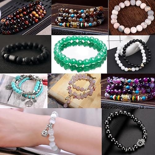60PCS 6MM Natural Stone Colorful Selenite Gypsum Beads Round Loose Beads for Jewelry Making DIY Bracelet Necklace Accessories 15" Energy Healing Power Stone Beads thumbnail 6