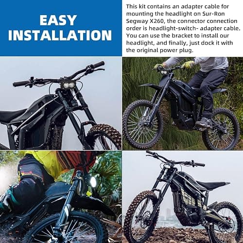Dirtbike Headlight Kit for Sur-Ron Segway X260 Talaria Sting R MX4 PC Lens Motorcycle Light Bar Led Headlamp with Blue Light Switch thumbnail 4