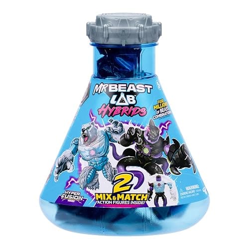 MrBeast Lab Hybrids Multi Pack, Reveal Different Hybrid Parts To Create 2 Mix & Match Action Figures, Plus Parts Of The Golden Panther Dragon, Fuse Millions Of Beast Combinations - Shark VS Polar Bear thumbnail 6
