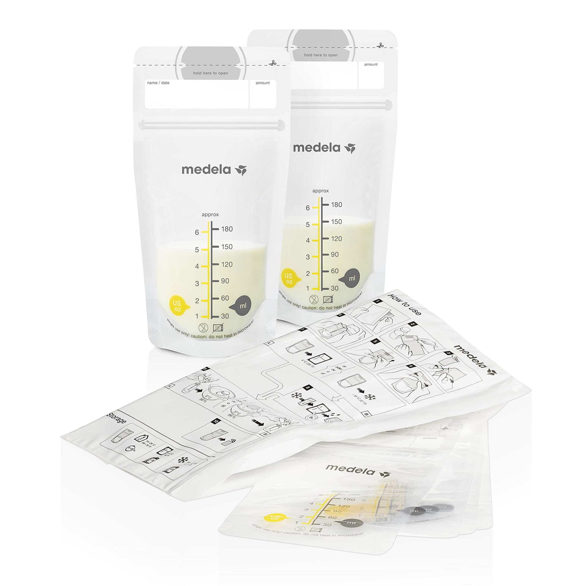 Medela Breastmilk Storage Solution Set, Including 6 x 150ml Bottles, 6 x 80ml Breastmilk Storage Tubes, 20 x 180ml Storage Bags thumbnail 2