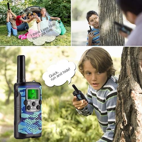 Walkie Talkies for Kids 22 Channel 2 Way Radio 3 Miles Long Range Handheld Walkie Talkies Durable Toy Best Birthday Gifts for 6 Year Old Boys and Girls fit Adventure Game Camping (Blue Camo 1) thumbnail 3
