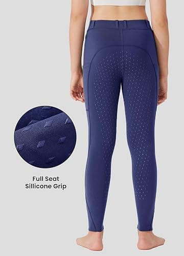 Willit Girls Fleece Horse Riding Pants Equestrian Breeches Kids Winter Riding Tights Thermal Schooling Tights thumbnail 2