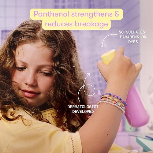 Frida for Kids Leave-In Conditioner & Detangling Mist, Kids, 8 oz | Leave-in conditioner with panthenol detangles all hair types, softens strands and helps reduce breakage during brushing. thumbnail 3