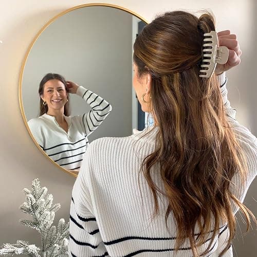 Lolalet Pince à Cheveux à Double Dents, Lot de 8 Grande Pinces à Cheveux pour Femmes, Grosse Hair Clip Pince Crabe Cheveux Épais et Fins 8cm, Hair Claw avec Couleur Différente -Couleur B thumbnail 5