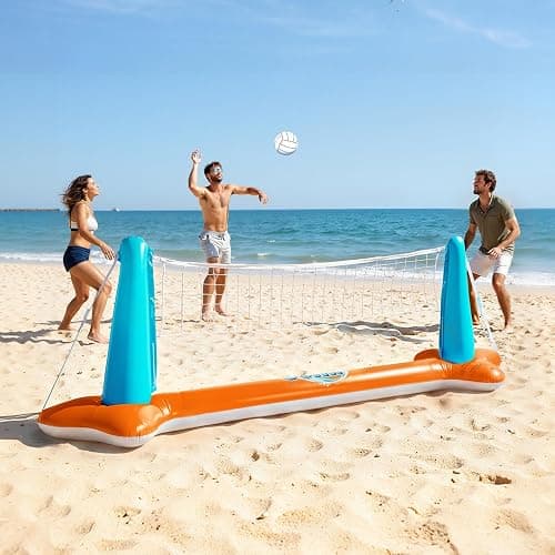 JOYIN Pool Toys Games Set-Inflatable Pool Float Set Volleyball Net & Basketball Hoops, 2 in1 Floating Swimming Game Toy, Volleyball Swimming Pool Game for Kids and Adults, Backyard Beach Summer Toys thumbnail 2