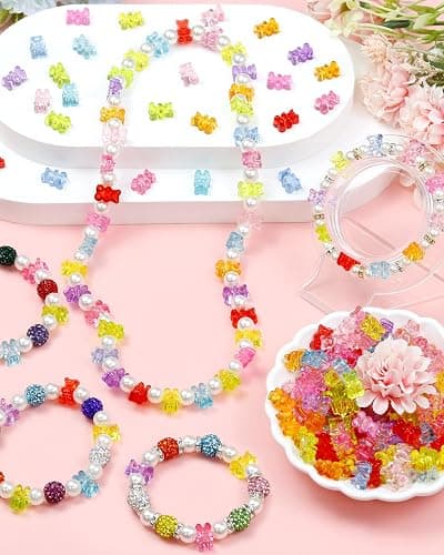 200pcs FIVEIZERO Clear Acrylic Bear Beads, Mixed Color Gummy Bear Beads for Bracelet, Necklace, and DIY Crafts, Cute Bear Charms for Jewelry Making thumbnail 6
