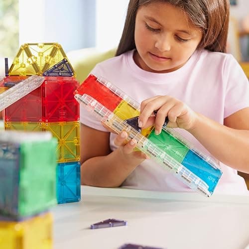 Magna-Tiles Rail Racers Rail Pack 8-Piece Magnetic Construction Set, The Original Magnetic Building Brand thumbnail 5